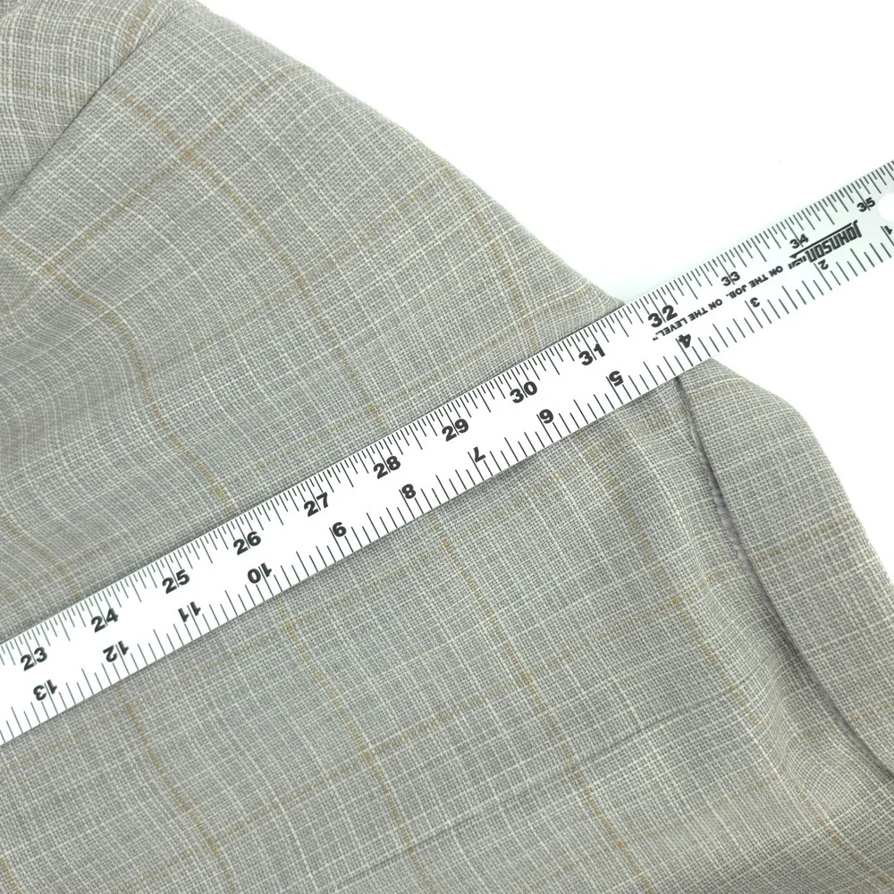Zanella Mens Sport Coat Loro Piana Wool Grey Plaid 46R Made in Italy 2 Button